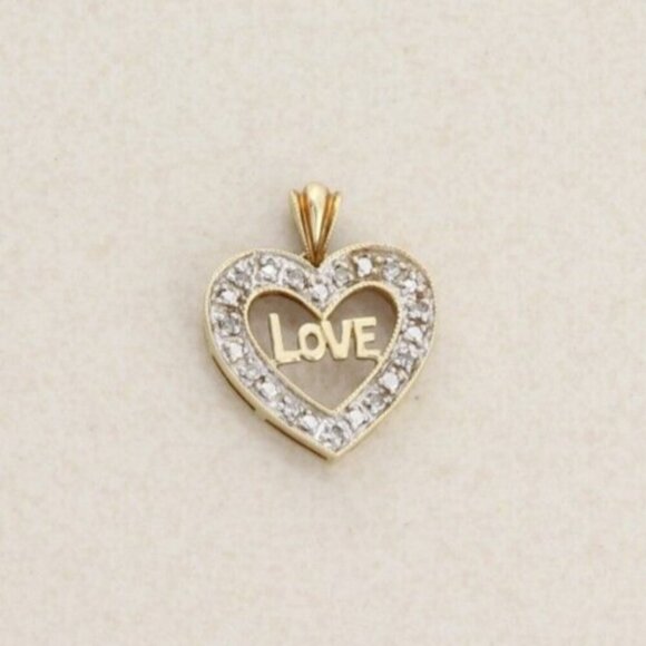 Unbranded Jewelry - Pendant Only 10k Yellow Gold Diamond Love Heart Pendant